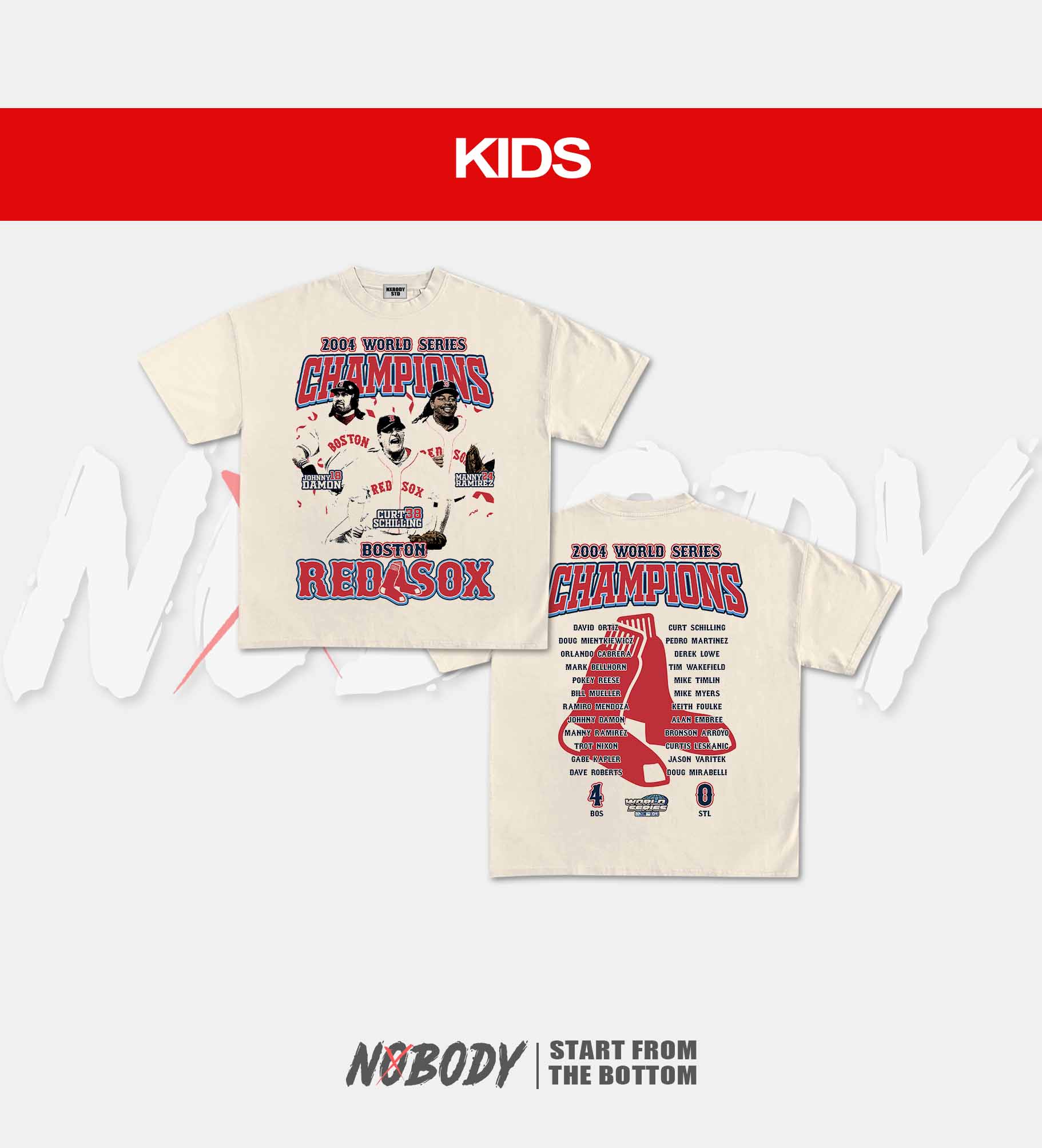 2004 BOSTON REDSOX GRAPHIC T-SHIRT 1.0 - KIDS