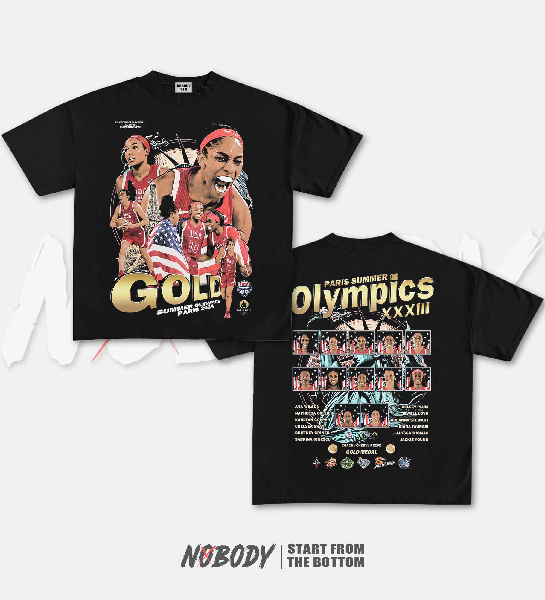 2024 USA WOMEN BASKETBALL GRAPHIC TEE 1.0 - KIDS