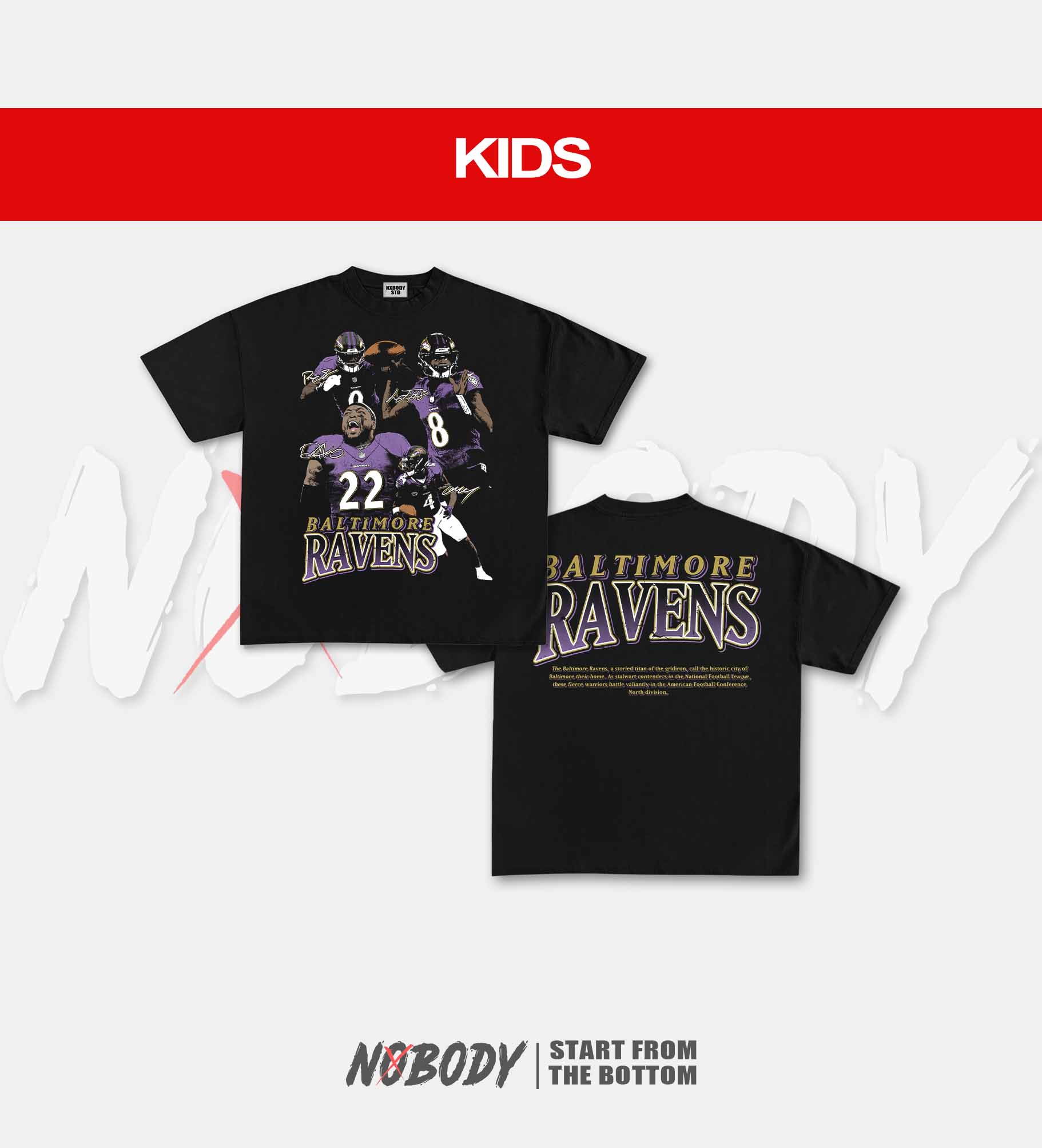 RAVENS GRAPHIC T-SHIRT 1.1  - KIDS